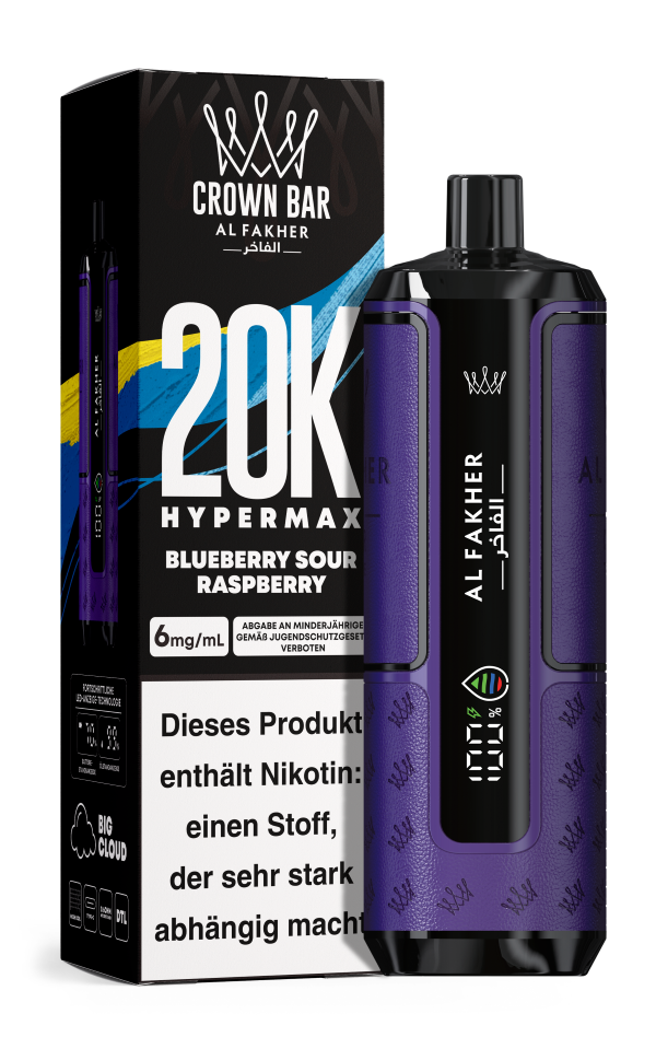 Al Fakher 20K Hypermax BLUEBERRY SOUR RASPBERRY