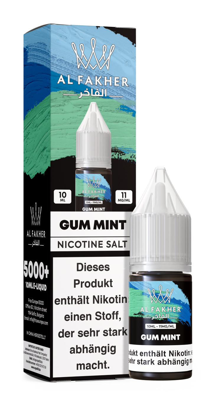 Al Fakher 11mg E-LIQUID Nicotine Salt GUM MINT