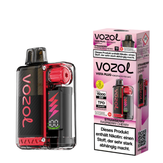 Vozol Vista Plug 15K (TPD) STRAWBERRY RASPBERRY CHERRY